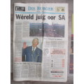 DIE BURGER - WERELD JUIG OOR SA. 1994  AND 4 FIRST DAY SHEETS PARLIAMENT