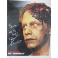 AUTOGRAPHED/ SIGNED - BRAD GREENQUIST - `` PET SEMATARY ``  AND LETTER A4 SIZE