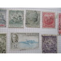 BARBADOS -  LOT OF 12 OLD STAMPS HINGED