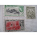 BARBADOS -  LOT OF 12 OLD STAMPS HINGED
