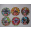 EARLY EDITION 3D HOLOGRAPHIC CHINESE BANDAI ULTRA HERO TAZOS - 6 PIECES