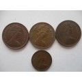 GREAT BRITAIN 3 PENNIES AND ONE HALF PENNY -  1981 ,  1980 ,  1971  1974