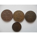 GREAT BRITAIN 3 PENNIES AND ONE HALF PENNY -  1981 ,  1980 ,  1971  1974