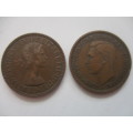 SOUTH AFRICA - TWO HALF PENNIES -  1941 -  1954 (11)