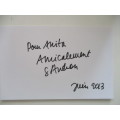AUTOGRAPHED / SIGNED STEPHANE AUDRAN - FRENCH ACTRESS POSTCARD SIZE