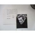 PRINTED AUTOGRAPH AND MINI LETTER - PETER O TOOLE BIT SMALLER THAN POSTCARD
