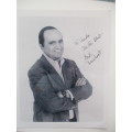 AUTOGRAPHED / SIGNED - BOB NEWHART AND SIGNED CARD  A4  SIZE