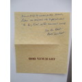 AUTOGRAPHED / SIGNED - BOB NEWHART AND SIGNED CARD  A4  SIZE