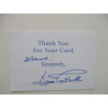 AUTOGRAPHED / SIGNED - JOAN FONTAINE  - A4 SIZE AND THANK YOU CARD