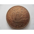 great britain  - HALF PENNY  -  1967