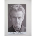 PRINTED AUTOGRAPH   PETER CAPALDI- DR. WHO POST CARD SIZE