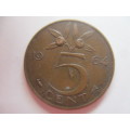 NETHERLANDS - 5c  COIN    -  1964