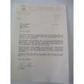 AUTOGRAPHED LETTER - JC HEUNIS - MINISTRY OF CONSTITUTIONAL DEVELOPMENT 1989