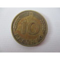 GERMANY -  10  AND 5 PFENNIG  - 1949 AND 10 PFENNIG  1950    3 COINS