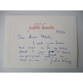 AUTOGRAPHED / SIGNED - JUDITH KRANTZ  AND SHORT NOTE- AUTHOR