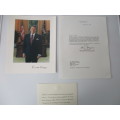 PRINTED AUTOGRAPH  - LETTER AND THANK YOU CARD PRESIDENT REAGAN A4 SIZE