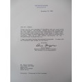 PRINTED AUTOGRAPH  - LETTER AND THANK YOU CARD PRESIDENT REAGAN A4 SIZE