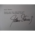 AUTOGRAPHED SIGNED POST CARD SIZE JAMES STEWART AND SEC.LETTER AND CIG. CARD