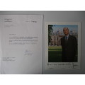 PRINTED AUTOGRAPH - PRESIDENT OF FRANCE  AND LETTER