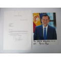 AUTOGRAPHED / SIGNED - MARIANO RAJOY BREY FORMER PRIME MINISTER OF SPAIN AND LETTER