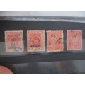 INDIA  INDIAN FEUDATORY STAMPS OVER PRINTS