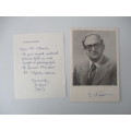 AUTOGRAPHED / SIGNED - YITZHAK NAVON PREVIOUS PRESIDENT OF ISRAEL