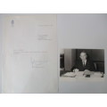 AUTOGRAPHED / SIGNED - FRITS KORTHALS ALTES DUTCH POLITICIAN  AND LETTER