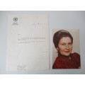 AUTOGRAPHED / SIGNED - SIMONE VEIL - 12TH  PRESIDENT OF FRANCE AND LETTER