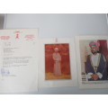 PHOTOGRAPH AND PRINT AND LETTER THE SULTAN OF OMAN