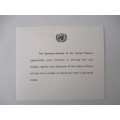 AUTOGRAPHED / SIGNED - JAVIER PEREZ DE CUELLAR - FORMER UNITED NATIONS SECRETARY GENERAL