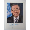 AUTOGRAPHED / SIGNED - BAN KI-MOON  FORMER SECRETARY GENERAL UNITED NATIONS X2 FDC