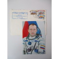 AUTOGRAPHED SIGNED - RUSSIAN COSMONAUT  / ASTRONAUT - APP LARGE POST CARD SIZE  A MISURKIN