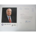 AUTOGRAPHED / SIGNED  - LETTER JOHN MCCAIN  AND PHOTOGRAPH
