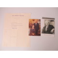 AUTOGRAPHED / SIGNED- SIR HAROLD WILSON AND  LETTER FORMER PRIME MINISTER ENGLAND