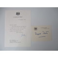 CARD PRINTED AUTOGRAPH MARGARET THATCHER FORMER PRIME MINISTER THE UK