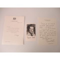 PRINTED AUTOGRAPH AND LETTER - MARGARET THATCHER FORMER UK PRIME MINISTER