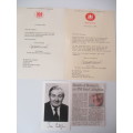 AUTOGRAPHED / SIGNED - LORD CALLAGHAN FORMER PRIME MINISTER OF ENGLAND