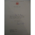 AUTOGRAPHED / SIGNED LETTER  LORD CALLAGHAN FORMER PRIME MINISTER  OF ENGLAND