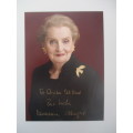 SIGNED / AUTOGRAPHED MADELEINE ALBRIGHT HALF SIZE OF A4