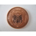 SOUTH AFRICA -  UNC 5c COINS -  2009
