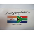 AUTOGRAPHED / SIGNED - PIETER DIRK UYS AS EVITA  SIGNED CARD -  NOTE MANDELA