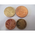 SOUTH AFRICA - LOT OF 4  PROOF LIKE COINS -  20c - 2020 - 10c 2010- 10c  2012  5c 2008