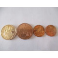 SOUTH AFRICA - LOT OF 4 PROOF LIKE COINS - 20c 2020 - 5c 2009 - 10c 2014 10c 2008