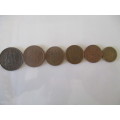 SOUTH AFRICA  LOT OF CRESTED COPPERS(1    2c 1970 - 5c  1995  1c  1988  20c  1996 10c 1994 2c 2000