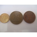 SOUTH AFRICA - LOT OF 3 CRESTED COINS -  1986 2c - 1998  5c - 10c 2000  (3)