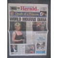 NEWSPAPER -  EASTERN PROVINCE HERALD - DEATH OF A PRINCESS - DIANA  1997