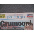 VINTAGE NEWSPAPER - DIE BURGER - GRUMOORD 2001  MARIKE DE KLERK