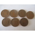 SOUTH AFRICA - LOT OF 7  5c  COINS