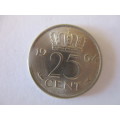 NETHERLANDS  - 25c  COIN  - 1964