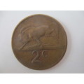 SOUTH AFRICA - AFRIKAANS  2c  COIN  -  1969 JAN VAN RIEBEEK